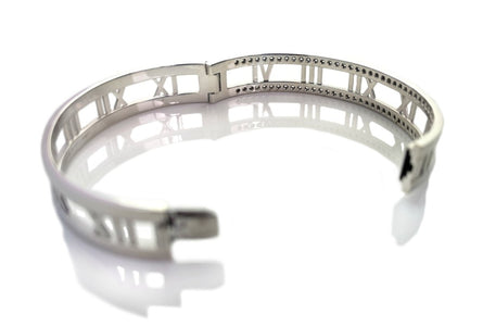 Tiffany Atlas Open Hinged Diamond Bracelet Bangle 18k White Gold - Bloomsbury Manor Ltd