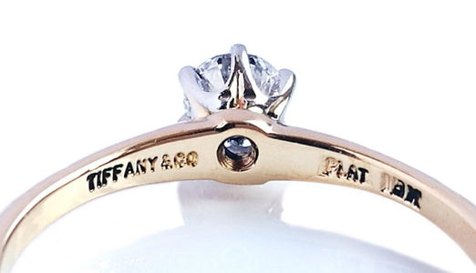 Tiffany & Co. 0.23ct Round Brilliant Diamond & 18K Gold Engagement Ring - Bloomsbury Manor Ltd