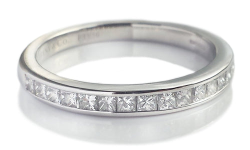 Tiffany & Co. 0.39ct Princess Cut Diamond Wedding Band / Ring - Bloomsbury Manor Ltd