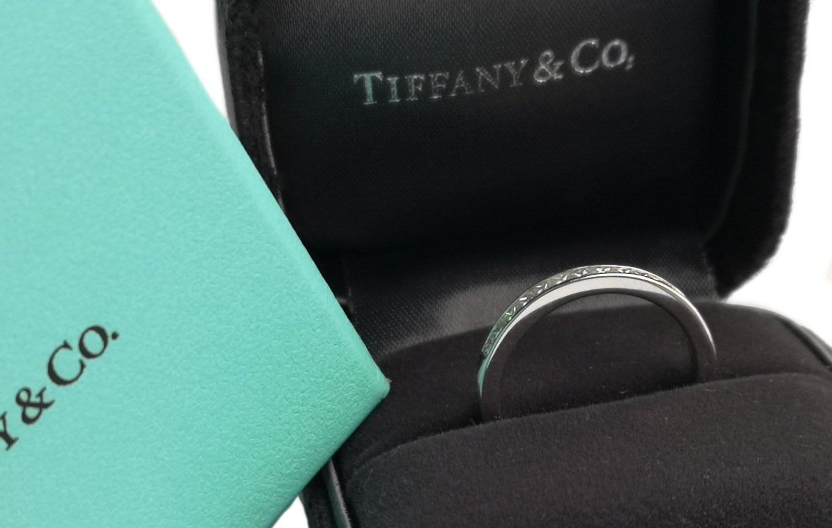 Tiffany & Co. 0.39ct Princess Cut Diamond Wedding Band / Ring - Bloomsbury Manor Ltd