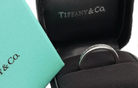 Tiffany & Co. 0.39ct Princess Cut Diamond Wedding Band / Ring - Bloomsbury Manor Ltd