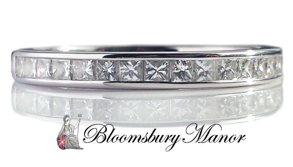 Tiffany & Co. 0.39ct Princess Cut Diamond Wedding Band / Ring - Bloomsbury Manor Ltd