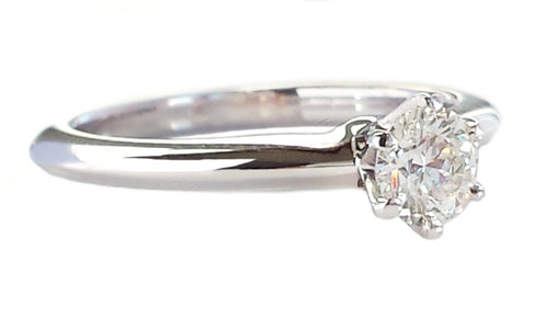 Tiffany & Co. 0.40ct I/VS2 Triple XXX Round Brilliant Diamond Engagement Ring - Bloomsbury Manor Ltd