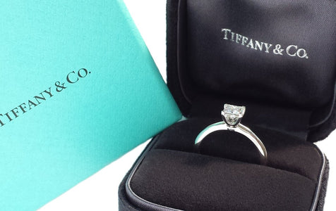 Tiffany & Co. 0.51ct F/SI1 Princess Cut Diamond Engagement Ring - Bloomsbury Manor Ltd
