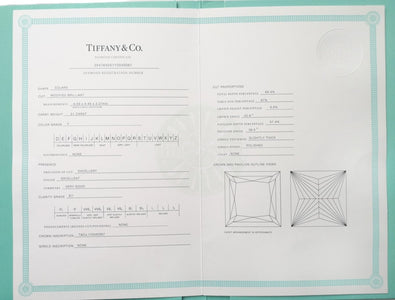 Tiffany & Co. 0.51ct F/SI1 Princess Cut Diamond Engagement Ring - Bloomsbury Manor Ltd