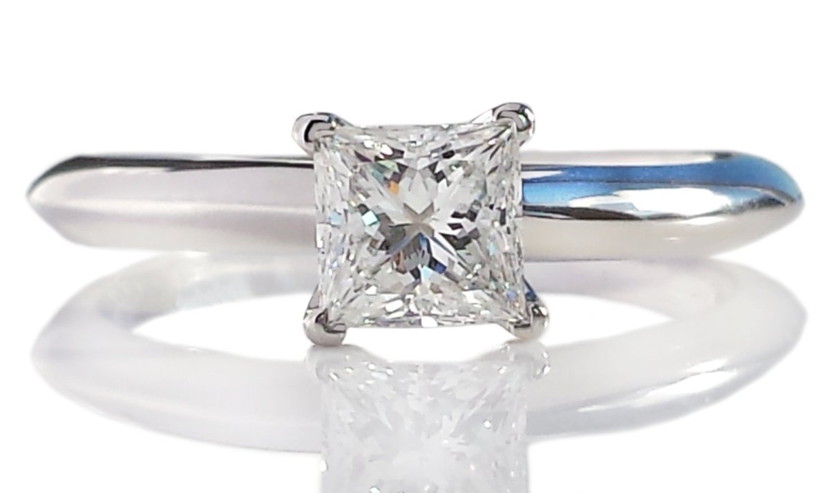 Tiffany F/SI1 Princess Cut Diamond Engagement Ring
