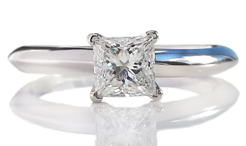Tiffany & Co. 0.51ct F/SI1 Princess Cut Diamond Engagement Ring - Bloomsbury Manor Ltd
