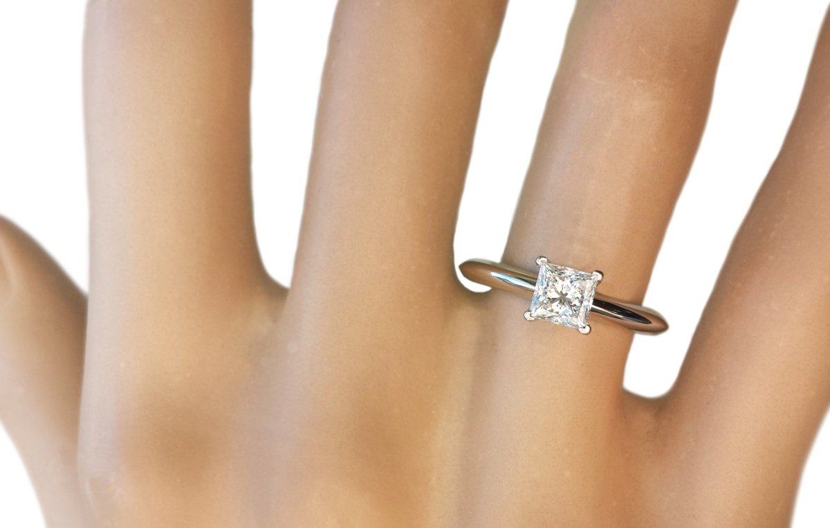 Tiffany & Co. 0.51ct F/SI1 Princess Cut Diamond Engagement Ring - Bloomsbury Manor Ltd