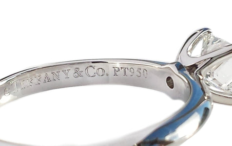 Tiffany & Co. 0.51ct F/SI1 Princess Cut Diamond Engagement Ring - Bloomsbury Manor Ltd