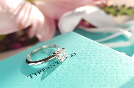 Tiffany & Co. 0.51ct F/SI1 Princess Cut Diamond Engagement Ring - Bloomsbury Manor Ltd