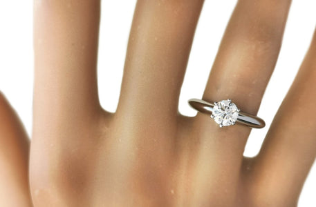 Tiffany & Co. 0.52ct E/VS2 Triple XXX Round Brilliant Diamond Engagement Ring - Bloomsbury Manor Ltd