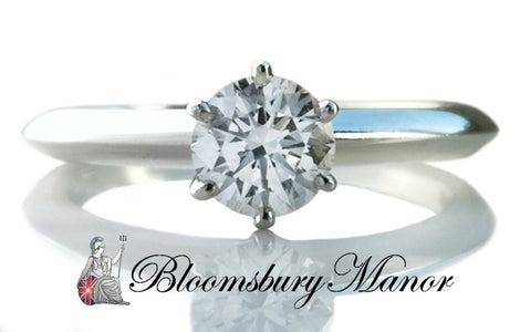 Tiffany & Co. 0.52ct Triple XXX H/VVS2 Round Brilliant Diamond Engagement Ring - Bloomsbury Manor Ltd