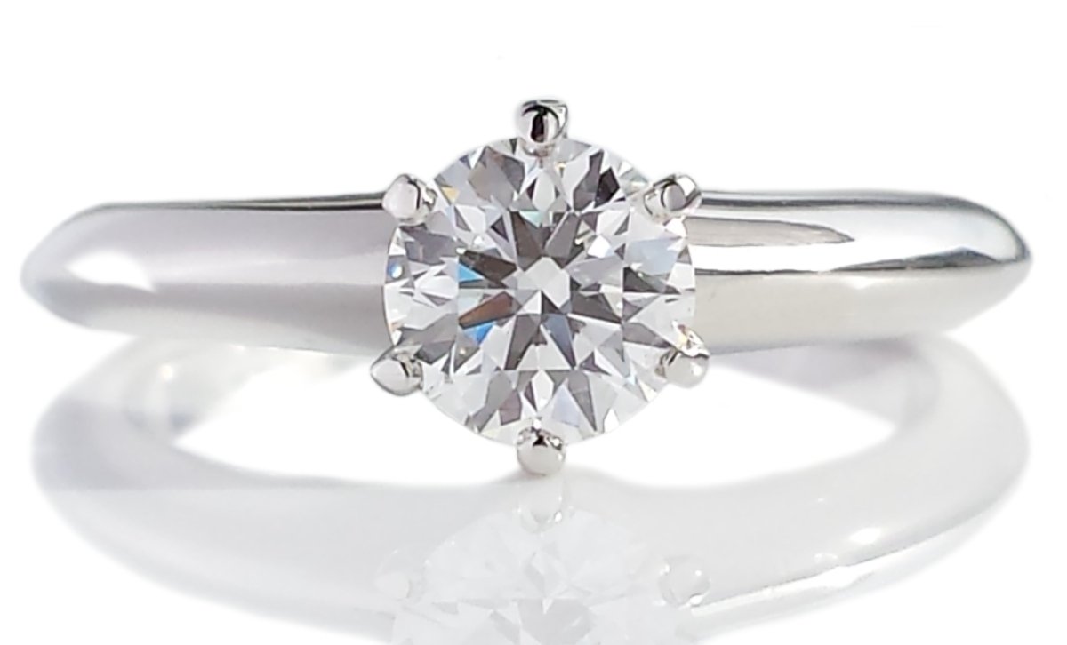 Tiffany Co F/VVS2 Round Brilliant Diamond Engagement Ring