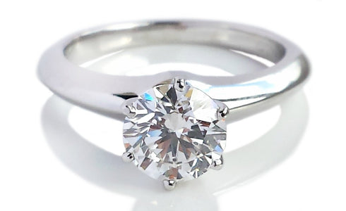 Tiffany & Co. 0.94ct F/VVS2 Triple XXX Round Brilliant Engagement Ring - Bloomsbury Manor Ltd