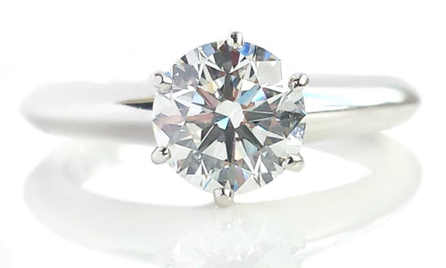 Tiffany & Co. 0.94ct F/VVS2 Triple XXX Round Brilliant Engagement Ring - Bloomsbury Manor Ltd