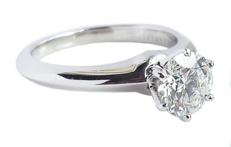 Tiffany & Co. 0.94ct F/VVS2 Triple XXX Round Brilliant Engagement Ring - Bloomsbury Manor Ltd