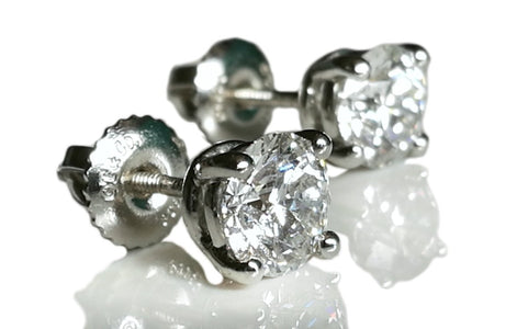Tiffany & Co. 1.48tcw E/VS1/VS2 Round Brilliant Diamond Platinum Stud Earrings - Bloomsbury Manor Ltd