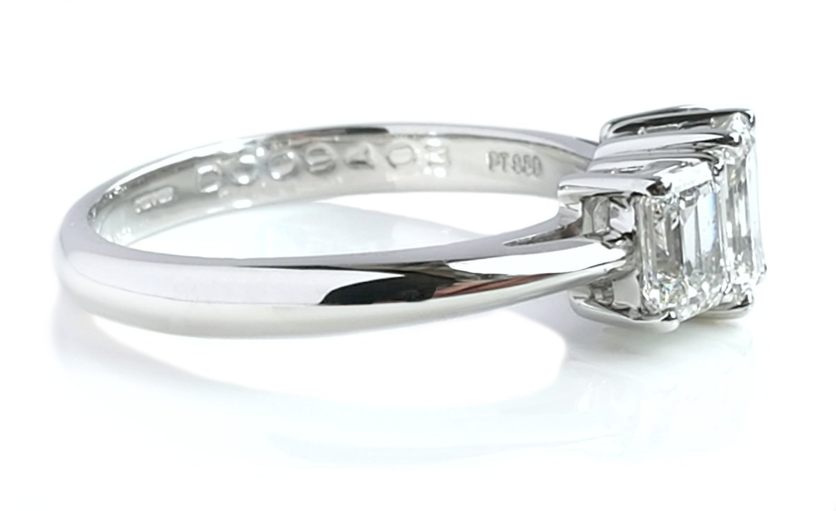 Tiffany & Co. 1.70tcw F/VVS2/VS1 Emerald Cut 3 - Stone Diamond Engagement Ring - Bloomsbury Manor Ltd