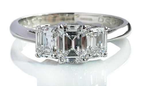 Tiffany & Co. 1.70tcw F/VVS2/VS1 Emerald Cut 3 - Stone Diamond Engagement Ring - Bloomsbury Manor Ltd