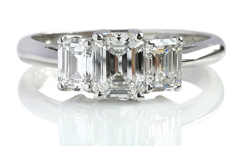 Tiffany & Co. 1.70tcw F/VVS2/VS1 Emerald Cut 3 - Stone Diamond Engagement Ring - Bloomsbury Manor Ltd