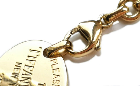 Tiffany & Co. 18K Yellow Gold Oval Return To Necklace 15.5" RRP £8350 - Bloomsbury Manor Ltd