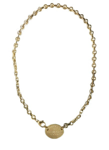 Tiffany & Co. 18K Yellow Gold Oval Return To Necklace 15.5" RRP £8350 - Bloomsbury Manor Ltd