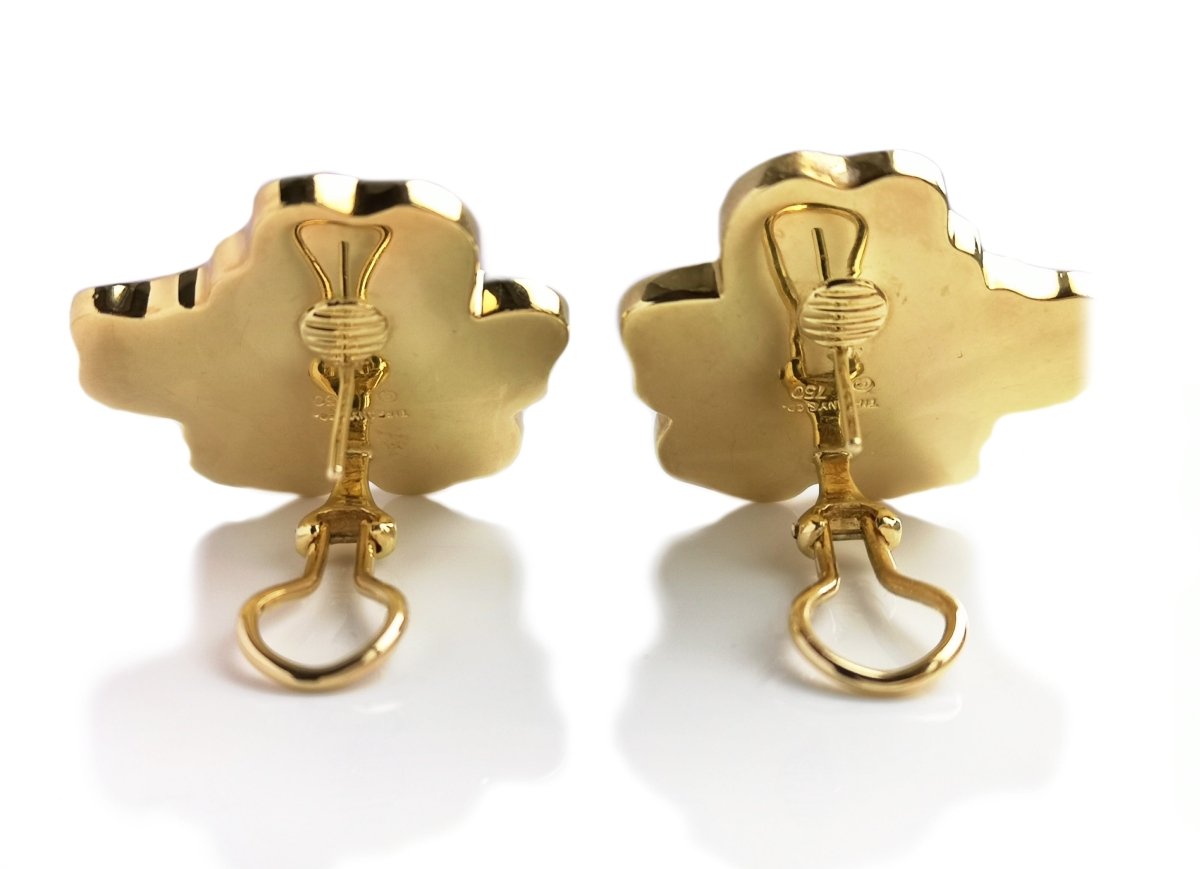 Tiffany & Co 1970s Angela Cummings Starfish Earrings Coral Onyx - Bloomsbury Manor Ltd