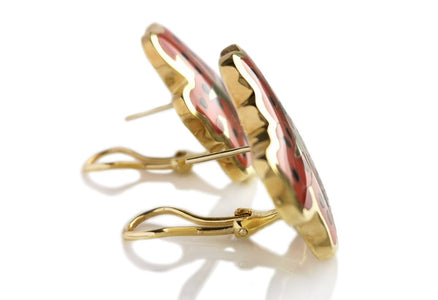 Tiffany & Co 1970s Angela Cummings Starfish Earrings Coral Onyx - Bloomsbury Manor Ltd