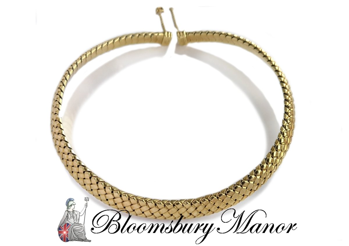 Tiffany & Co. 1997 Vannerie Basket Weave Necklace 750 - Bloomsbury Manor Ltd