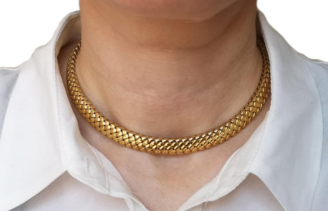 Tiffany & Co. 1997 Vannerie Basket Weave Necklace 750 - Bloomsbury Manor Ltd