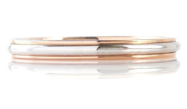 Tiffany & Co. 2トーンリング Tiffany & Co 2mm Two Tone PT950 750 Wedding Band | Premium Quality