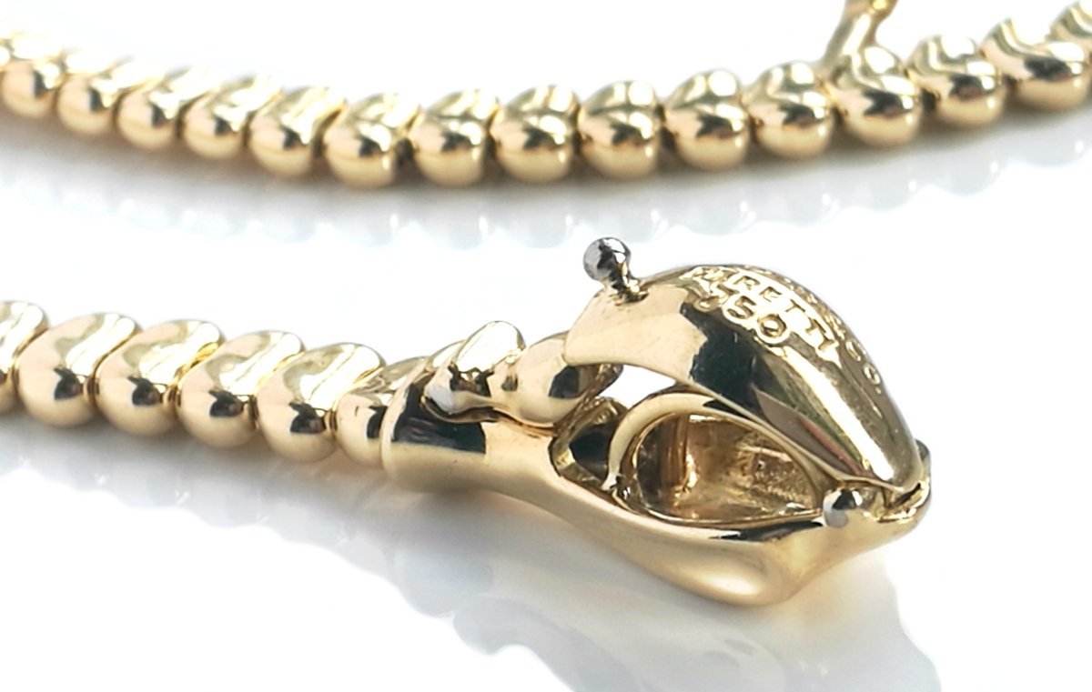 Tiffany & Co. Snake / Serpent Necklace in 18k Yellow Gold, 20 inch - Bloomsbury Manor Ltd