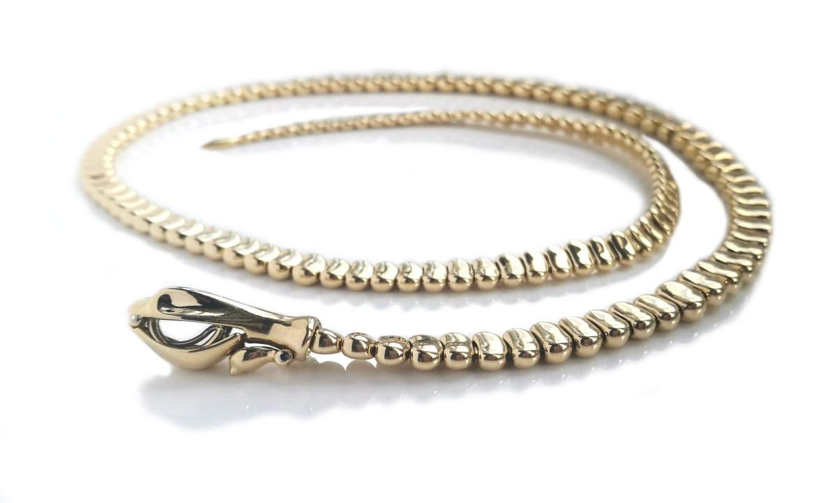 Tiffany & Co. Snake / Serpent Necklace in 18k Yellow Gold, 20 inch - Bloomsbury Manor Ltd