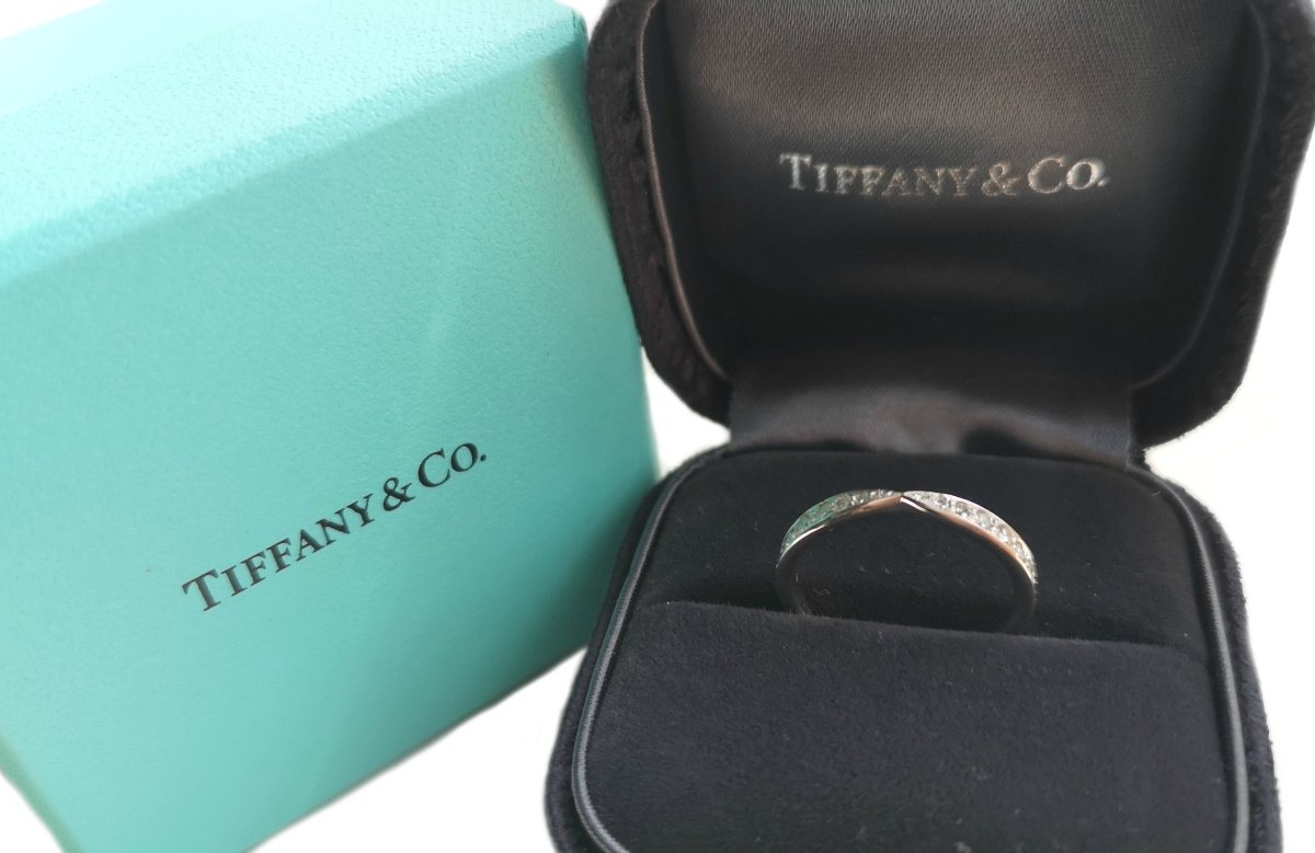 Tiffany Harmony Bead Set .23ct Diamond Ring SZ J RRP £2125 - Bloomsbury Manor Ltd