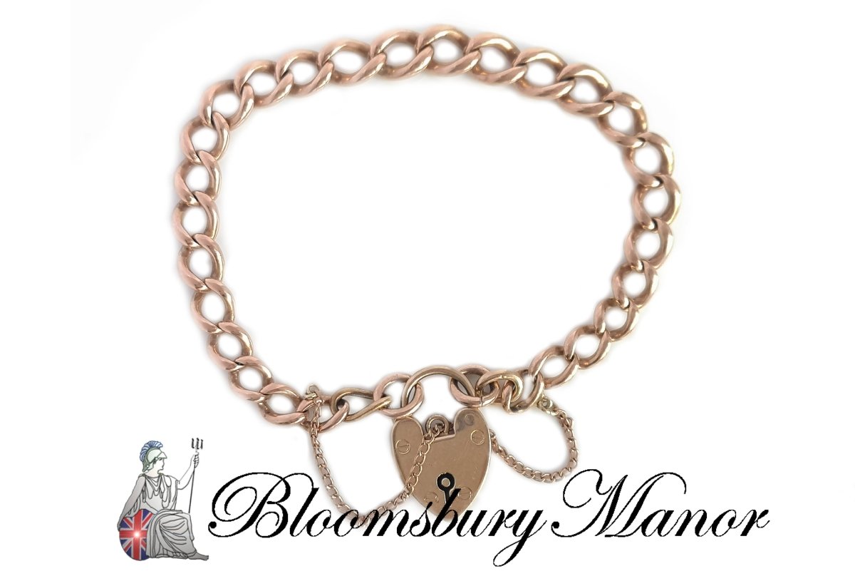 9ct curb rose gold bracelet