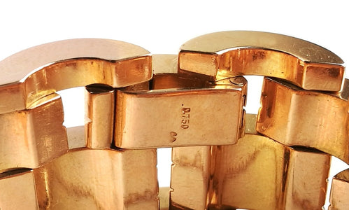 Vintage 1940s Bucherer Diamond Tank Bracelet Watch in 18k Rose Gold - Bloomsbury Manor Ltd