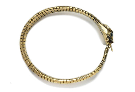 Vintage 1940s Tubogas Tourmaline & Sapphire Snake Ouoboros Bracelet - Bloomsbury Manor Ltd