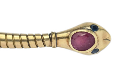 Vintage 1940s Tubogas Tourmaline & Sapphire Snake Ouoboros Bracelet - Bloomsbury Manor Ltd