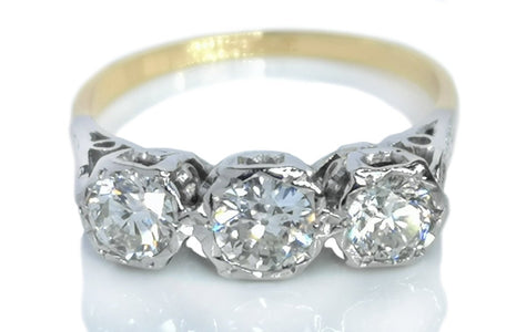 Vintage 1950s 1.40tcw G/VS 3 - Stone Diamond Engagement Ring - Bloomsbury Manor Ltd