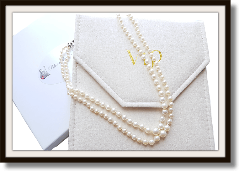 Vintage 1950s 2 strand 16in Graduated 7.43mm to 3.88mm Hand Knotted Cultured Akoya Pearl necklace 9k gold clasp rose cut diamond - Bloomsbury Manor Ltd