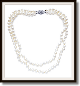Vintage 1950s 2 Strand Akoya Cultured Pearl Hand Knotted Necklace 9k Gold & Platinum Rose Cut Diamond Clasp - Bloomsbury Manor Ltd