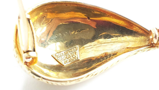Vintage 1960s Tiffany & Co. 18k Yellow Gold Teardrop Brooch - Bloomsbury Manor Ltd