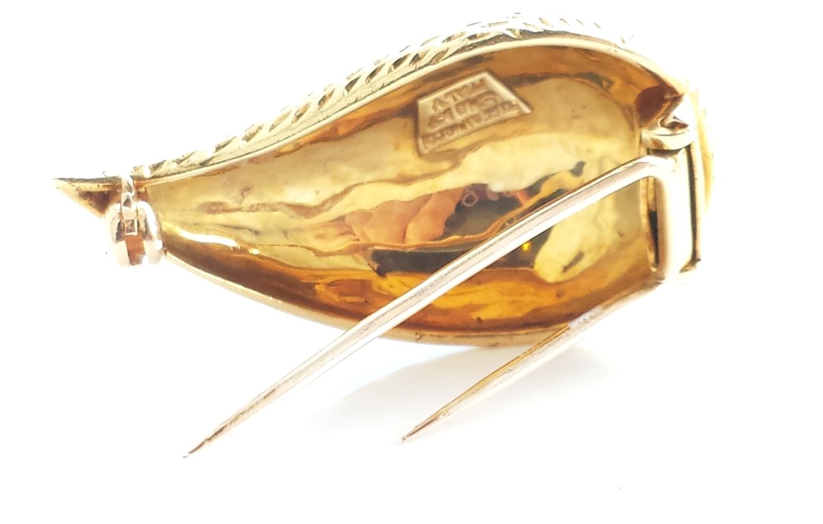 Vintage 1960s Tiffany & Co. 18k Yellow Gold Teardrop Brooch - Bloomsbury Manor Ltd