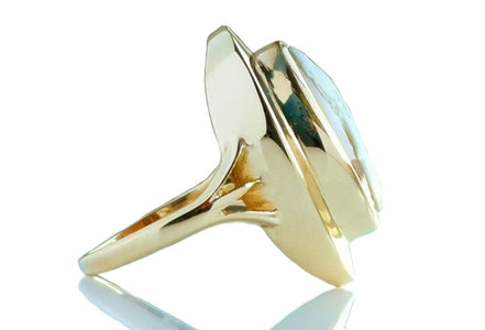 Vintage 1965 English 9ct Gold Cameo Ring - Bloomsbury Manor Ltd