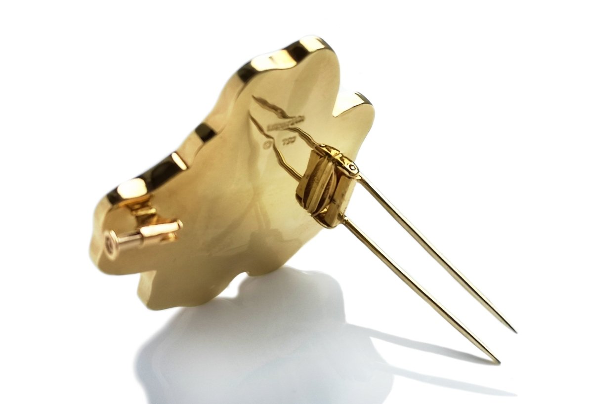 Vintage 1979 Tiffany & Co. Angela Cummings Coral Onyx Starfish Brooch - Bloomsbury Manor Ltd