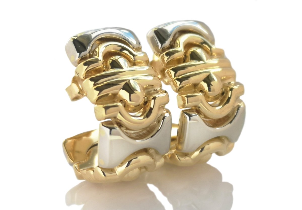 Vintage 1990s 18k Gold Parentesi Earrings - Bloomsbury Manor Ltd