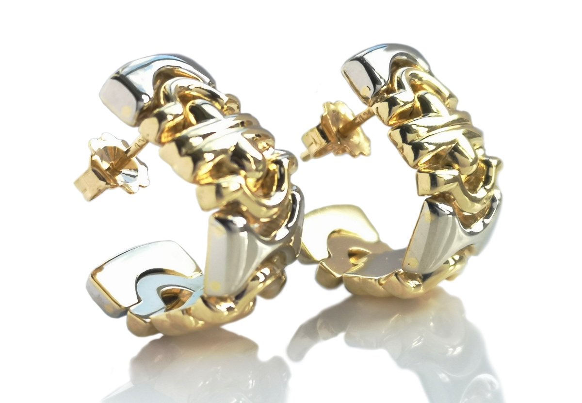 Vintage 1990s 18k Gold Parentesi Earrings - Bloomsbury Manor Ltd