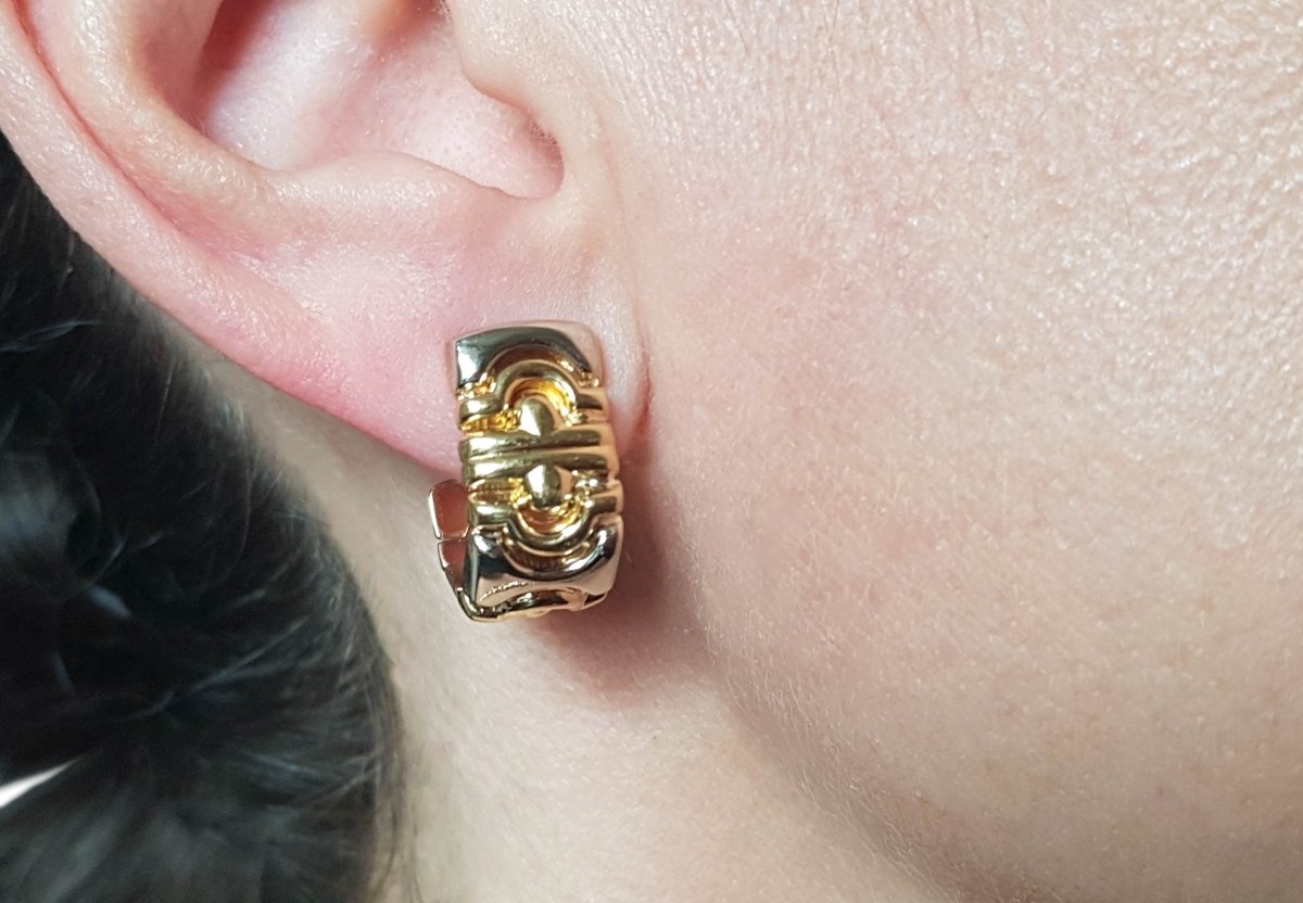 Vintage 1990s 18k Gold Parentesi Earrings - Bloomsbury Manor Ltd