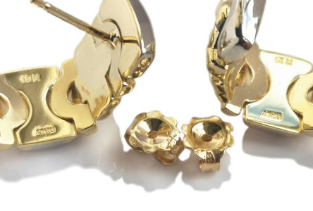 Vintage 1990s 18k Gold Parentesi Earrings - Bloomsbury Manor Ltd