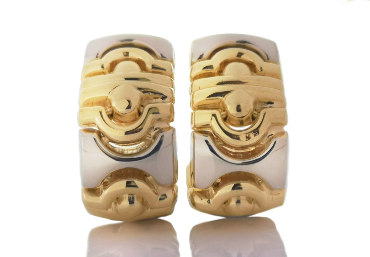 Vintage 1990s 18k Gold Parentesi Earrings - Bloomsbury Manor Ltd